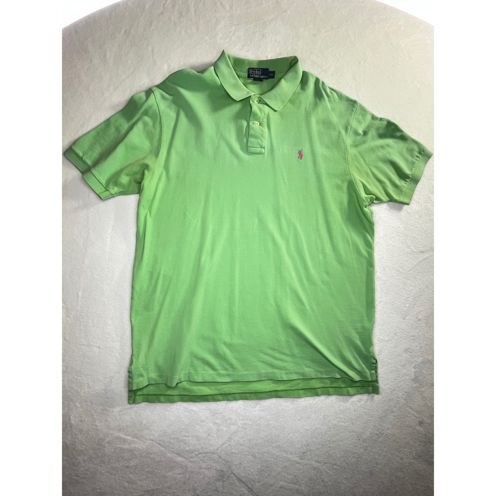 Polo Ralph Lauren Polo Shirt Mens XXL Lime Green Short Sleeve Cotton Classic Fit